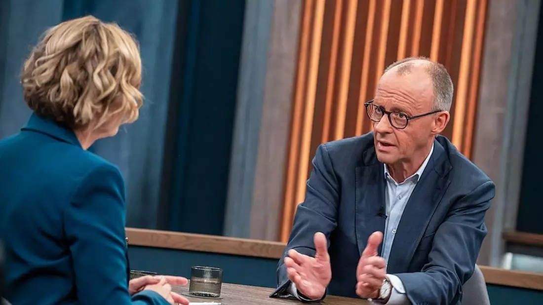 Caren Miosga und Friedrich Merz am 03.05.2026 - Bild: ARD/Thomas Ernst via dts Nachrichtenagentur