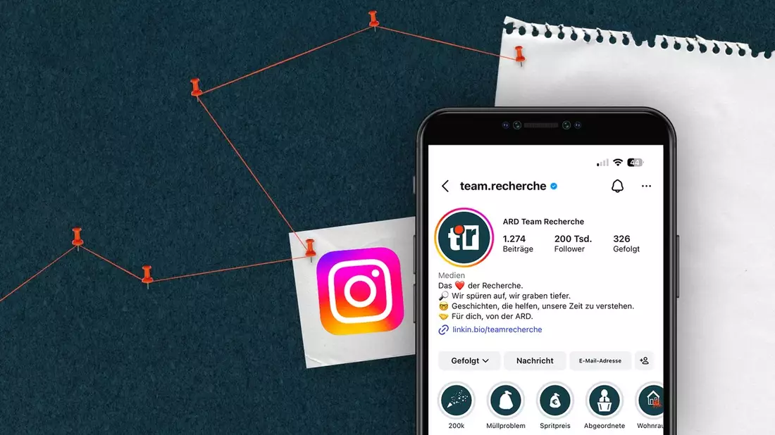 ARD team.recherche knackt Marke von 200.000 Followern auf Instagram - erfolgreiches Angebot von ARD-Politikmagazinen für jüngere Zielgruppen - Bild: presseportal.de