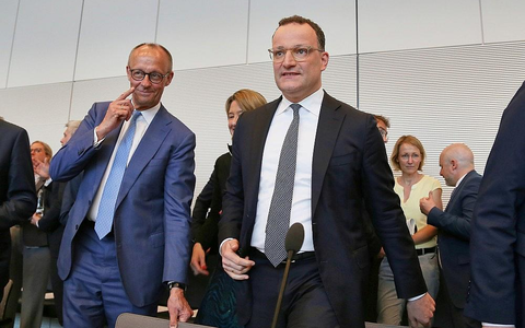 Friedrich Merz und Jens Spahn am 05.05.2026 - Foto: via dts Nachrichtenagentur