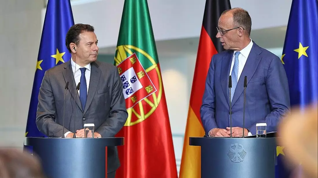 Luis Montenegro und Friedrich Merz am 05.05.2026 - Bild: via dts Nachrichtenagentur