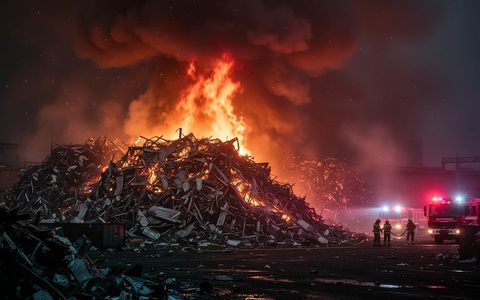 Großbrand in Krefeld: 700 Tonnen Schrott in Flammen - Foto: über boerse-global.de