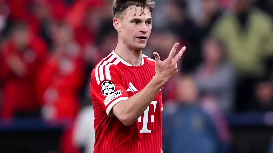 Joshua Kimmich zeigt es an: Auf Viertelfinale und Halbfinale soll 2026 der dritte Anlauf auf das Finale und den Champions-League-Triumph folgen. - Bild: Sven Hoppe/dpa