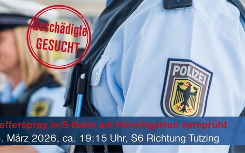 Bundespolizeidirektion München: Pfefferspray in S-Bahn versprüht / Bundespolizei sucht betroffene Reisende - Foto: presseportal.de