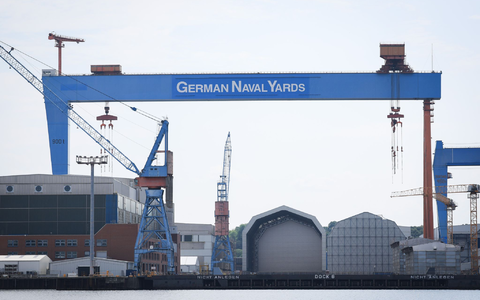 TKMS und German Naval Yards teilen sich eine Werftfläche in Kiel. (Archivbild) - Foto: Christian Charisius/dpa