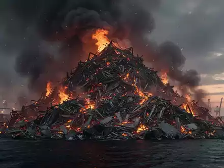 Krefelder Hafen: 700 Tonnen Schrott in Flammen – zweiter Großbrand binnen fünf Monaten - Foto: über boerse-global.de