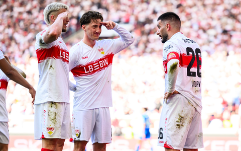 Deniz Undav (r.) und der VfB holten einen wichtigen Sieg gegen Leverkusen. - Foto: Tom Weller/dpa
