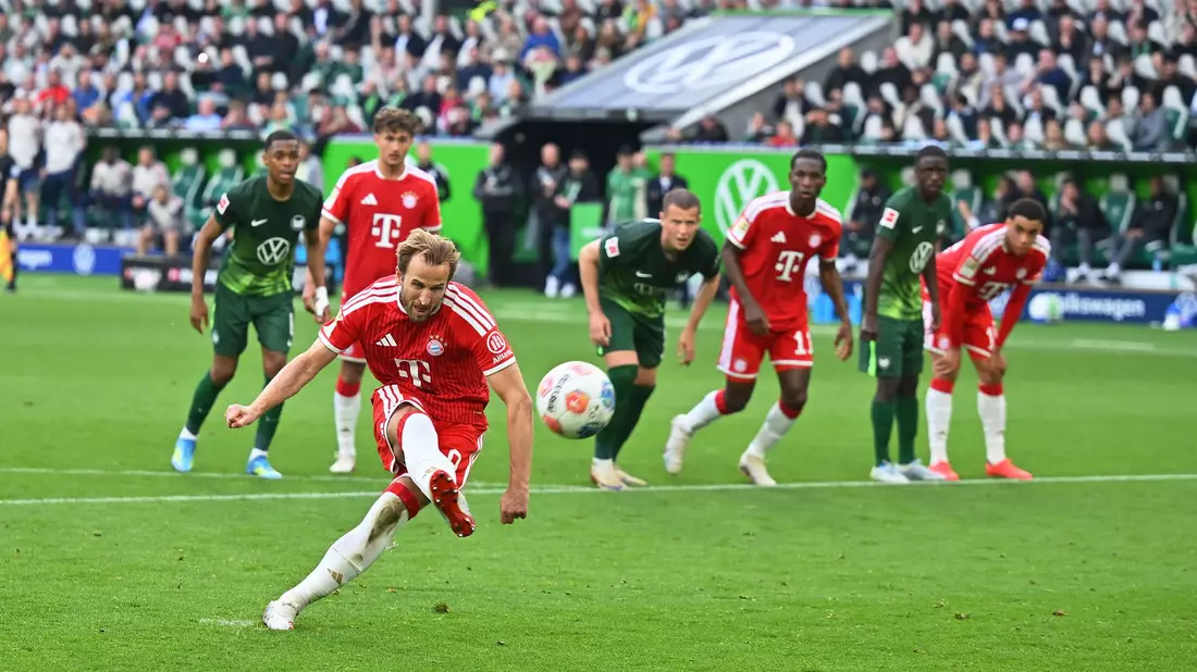 Harry Kane verschoss erstmals einen Strafstoß in der Bundesliga. - Bild: Swen Pförtner/dpa
