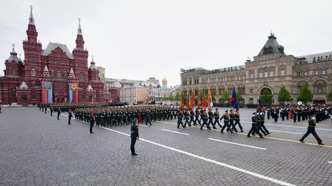 Die Siegesparade in der russischen Hauptstadt verlief störungsfrei.  - Bild: Pavel Bednyakov/Pool AP/AP/dpa