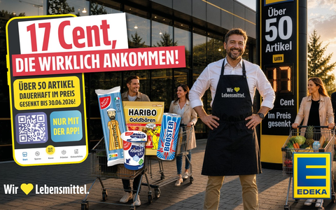 Entlastung, die wirklich ankommt: EDEKA setzt Tankrabatt konsequent um - Preisnachlass von 17 Cent auf viele Produkte des täglichen Bedarfs - Foto: presseportal.de