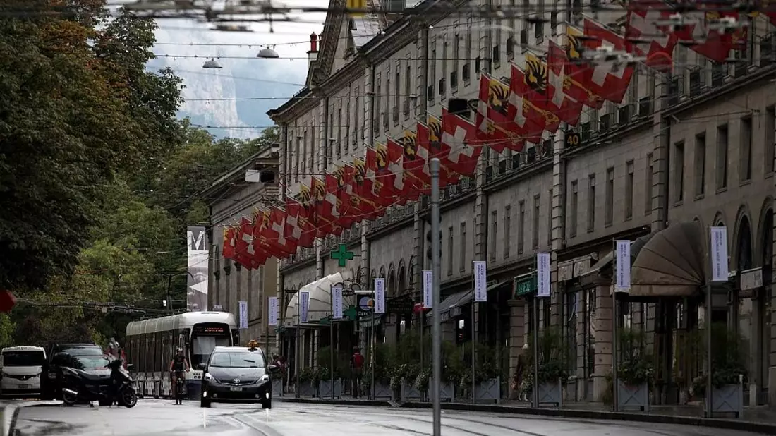 Schweiz-Fahnen in Genf (Archiv) - Bild: via dts Nachrichtenagentur
