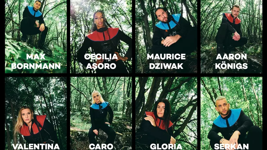 Max Bornmann Valentina Principessa Cecilia Asoro Caro Robens Maurice Dziwak Gloria Glumac Aaron Königs Serkan Yavuz The Hunt - Bild: Joyn/Renè Lohse, presseportal.de