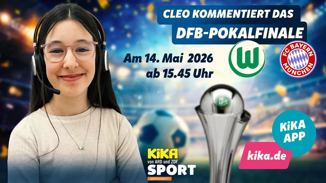 DFB-Pokalfinale der Frauen und Männer im Stream auf kika.de, in der KiKA-App, im ZDF-Streaming-Portal und in der ARD-Mediathek - Bild: presseportal.de