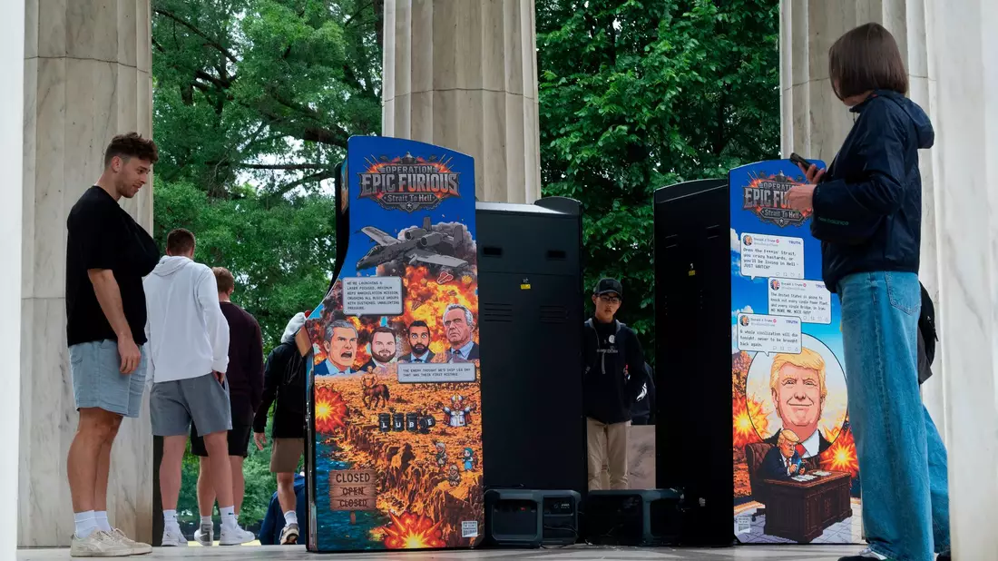 Unbekannte haben ein neues Videospiel zu Ehren Trumps entwickelt.  - Bild: Manuel Balce Ceneta/AP/dpa