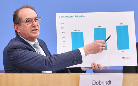 Alexander Dobrindt bei der Vorstellung des Bundeslagebildes Cybercrime am 12.05.2026 - Foto: via dts Nachrichtenagentur