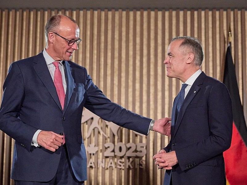 Friedrich Merz und Mark Carney (Archiv) - Foto: via dts Nachrichtenagentur