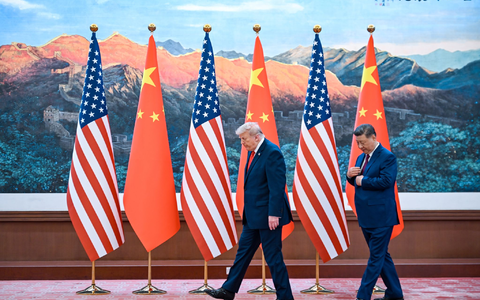 Trump und Xi in der Großen Halle des Volkes. - Foto: Kenny Holston/Pool The New York Times/dpa