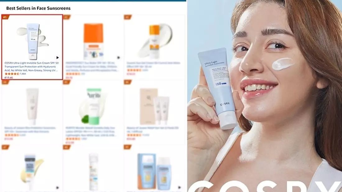 Nr. 1 auf Amazon Deutschland: COSRX Ultra-Light Invisible Sunscreen SPF50+ PA++++ führt den deutschen Markt an - Bild: presseportal.de
