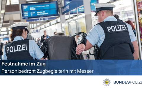 BPOLI LUD: Bedrohungslage mit Messer in Regionalbahn auf der Strecke Cottbus-Görlitz - Foto: presseportal.de