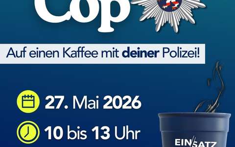 POL-DA: Groß-Gerau: Polizei lädt zu Coffee with a cop auf den Marktplatz ein - Foto: presseportal.de