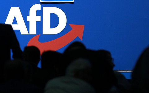 Logo auf AfD-Parteitag (Archiv) - Foto: via dts Nachrichtenagentur