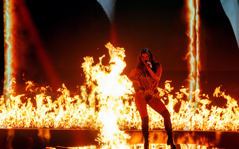 Sarah Engels tritt mit «Fire» als Zweite von 25 Songs auf. (Archivbild von der Probe) - Foto: Jens Büttner/dpa
