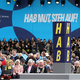 Das Motto des Katholikentags ist auf einer Bühne zu sehen.  - Foto: Karl-Josef Hildenbrand/dpa