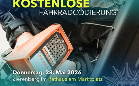 POL-NH: Kostenlose Fahrrad-Codieraktion der Polizei am 28. Mai 2026 im Rathaus Zierenberg - Foto: presseportal.de
