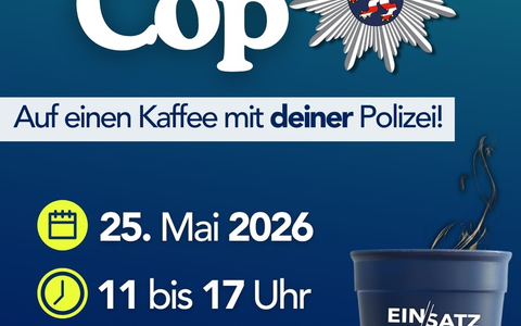 POL-DA: Bad König: Polizei lädt zu Coffee with a cop im Rahmen des Pfingstmarkts ein - Foto: presseportal.de