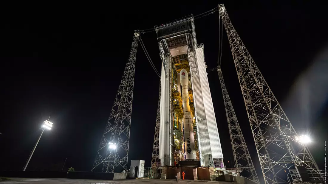 Eine Vega-C-Rakete nahm den Satelliten an Bord. - Bild: J Georget/Esa/dpa