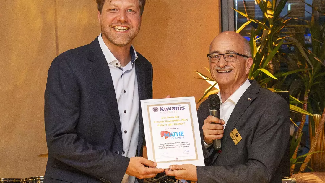 10.000 Euro für mehr Freude an Mathematik / Kiwanis-Kinderhilfe Deutschland e.V. würdigt bundesweites Bildungsprojekt Mathe im Advent - Bild: presseportal.de