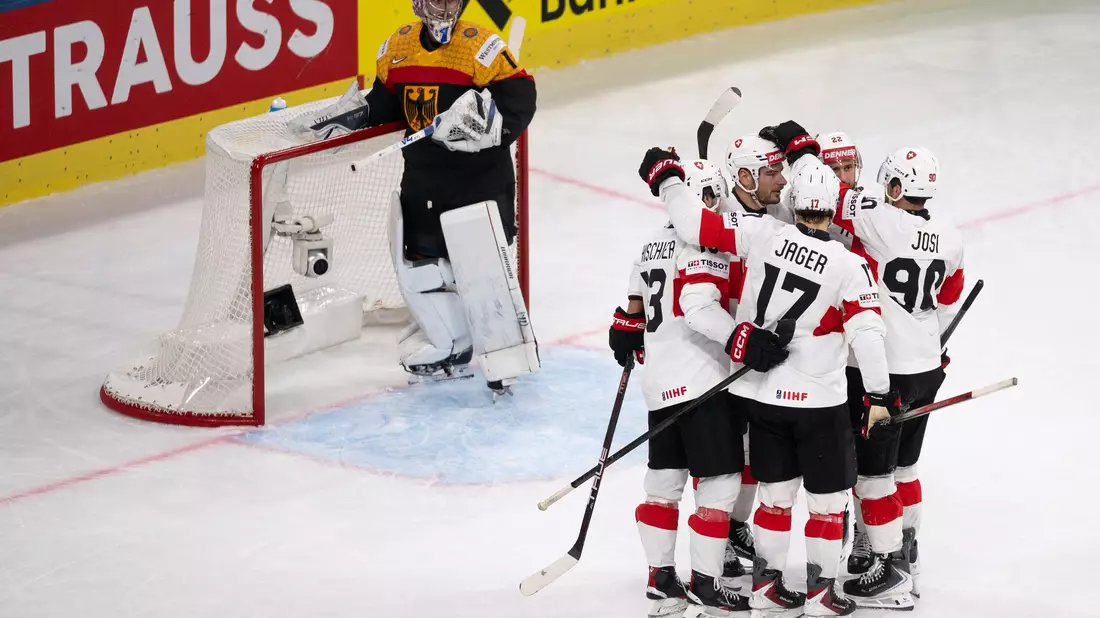 Bislang jubelt nur der Gegner: Deutschland droht bei der Eishockey-WM die nächste herbe Enttäuschung. - Bild: Andreas Becker/KEYSTONE/dpa