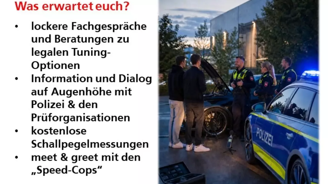 POL-LG: ++ Tuning-Talk reloaded - die Präventionsveranstaltung der Polizei - Sa., 30.05.26 - 16-20 Uhr in Lüneburg ++ Polizeibeamte bieten lockere Fachgespräche, Beratung zum legalen Tuning-Optionen ... - Bild: presseportal.de