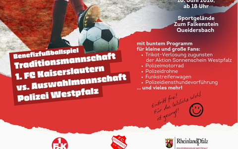 POL-PPWP: Benefizfußballspiel: 1. FCK-Traditionsmannschaft vs. Polizei-Auswahl - Foto: presseportal.de