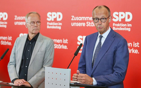 Matthias Miersch und Friedrich Merz am 19.05.2026 - Foto: via dts Nachrichtenagentur