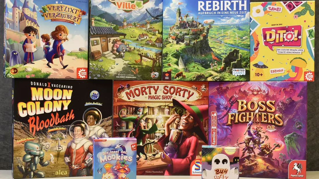 Die nominierten Spiele der Auszeichnungen «Spiel des Jahres», «Kennerspiel des Jahres» und «Kinderspiel des Jahres» für das Jahr 2026 (undatierte Aufnahme). - Bild: -/Spiel des Jahres e.V./dpa