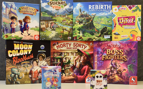 Die nominierten Spiele der Auszeichnungen «Spiel des Jahres», «Kennerspiel des Jahres» und «Kinderspiel des Jahres» für das Jahr 2026 (undatierte Aufnahme). - Foto: -/Spiel des Jahres e.V./dpa
