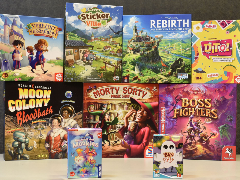 Die nominierten Spiele der Auszeichnungen «Spiel des Jahres», «Kennerspiel des Jahres» und «Kinderspiel des Jahres» für das Jahr 2026 (undatierte Aufnahme). - Foto: -/Spiel des Jahres e.V./dpa