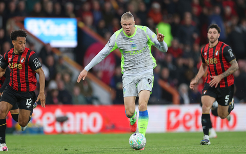 Man-City-Stürmer Erling Haaland blieb beim AFC Bournemouth glücklos. - Foto: Ian Walton/AP/dpa