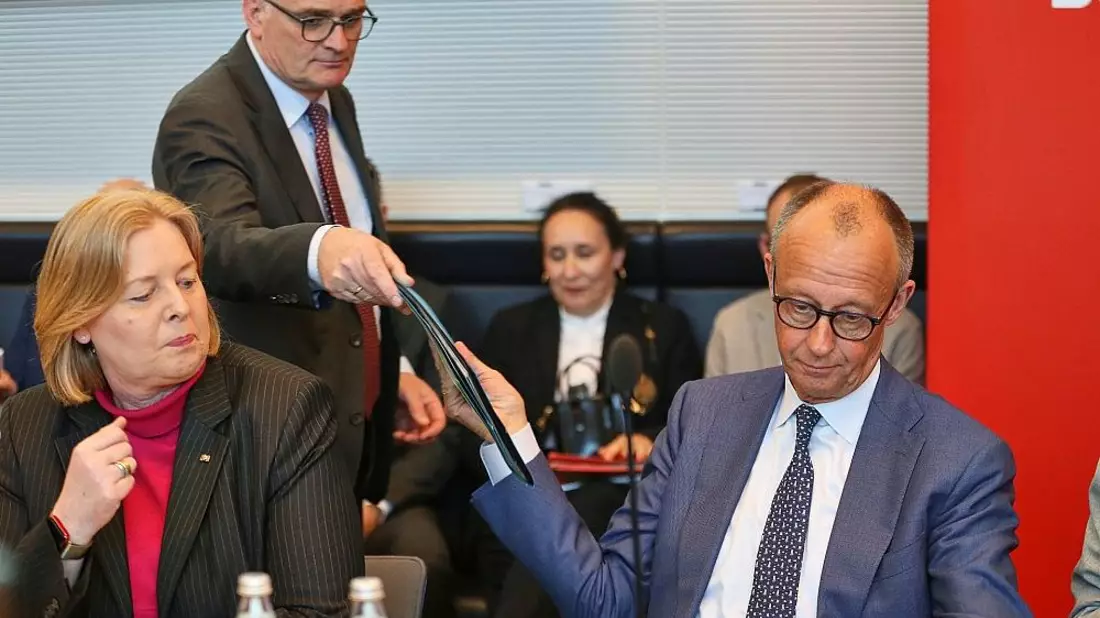 Bärbel Bas, Stefan Kornelius, Friedrich Merz am 19.05.2026 - Bild: via dts Nachrichtenagentur