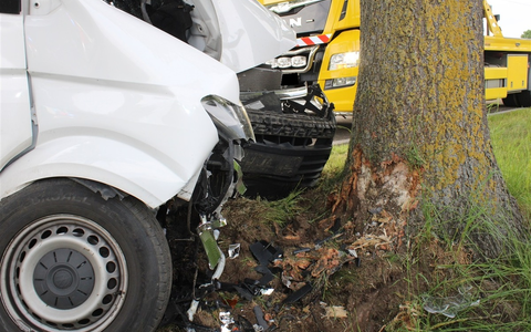 POL-MI: Transporter-Fahrer kracht gegen Baum - Foto: presseportal.de