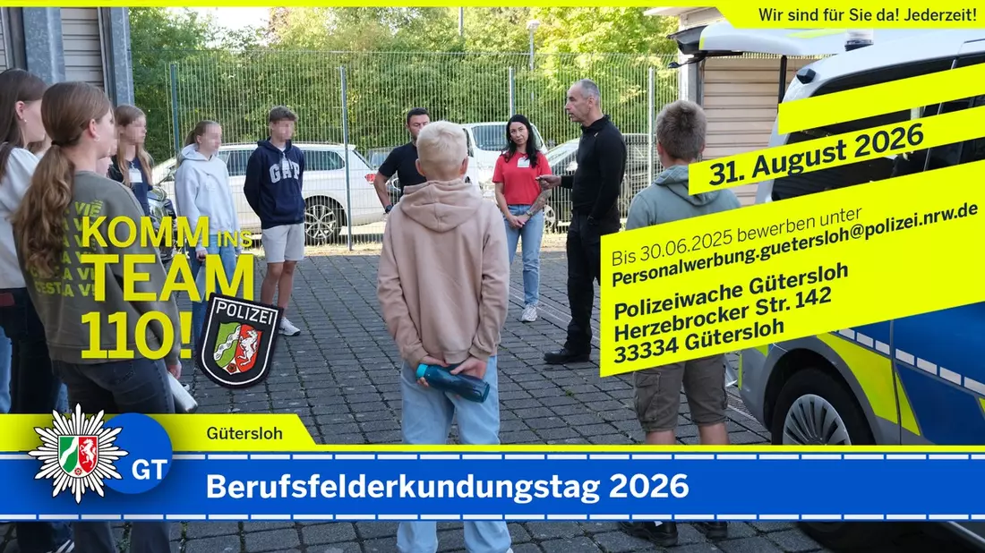 POL-GT: Berufsfelderkundungstag bei der Polizei Gütersloh - Bild: presseportal.de