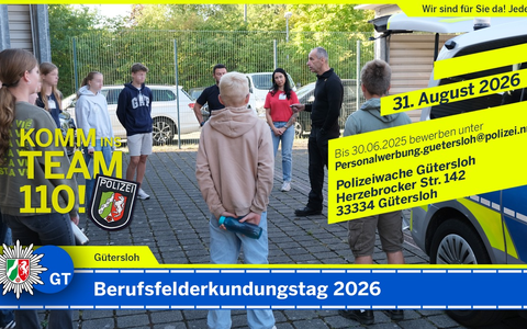 POL-GT: Berufsfelderkundungstag bei der Polizei Gütersloh - Foto: presseportal.de