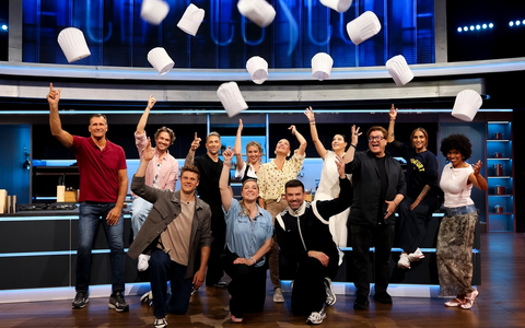 Lars Riedel Christopher Kohn Simon Zachenhuber Florian Ambrosius Anni Friesinger-Postma Laura Osswald Simone Ballack Jay Khan Leyla Heiter Francis Fulton-Smith Sabrina Setlur Aminata Belli Promi Taste - Foto: Joyn /Benedikt Müller, presseportal.de