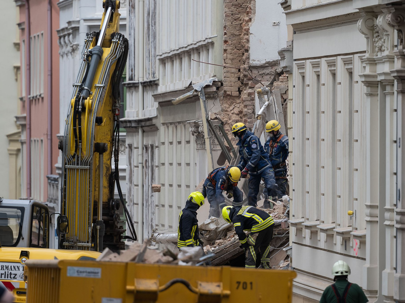 Nach dem Einsturz eines Hauses in Görlitz wurde eine weitere Leiche geborgen - Foto: Paul Glaser/dpa