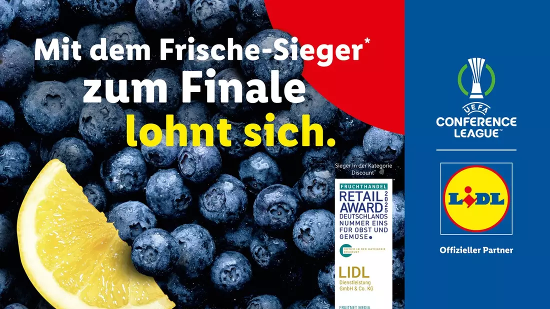 UEFA Conference League Finale: Lidl bringt den Frische-Kick nach Leipzig / Drei Tage volles Programm und Fan-Highlights im Frische Stadion - Bild: presseportal.de