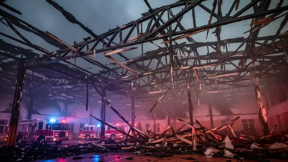 Großbrand in Nürnberger Sporthalle: 200 Einsatzkräfte kämpfen gegen Flammeninferno - Bild: über boerse-global.de