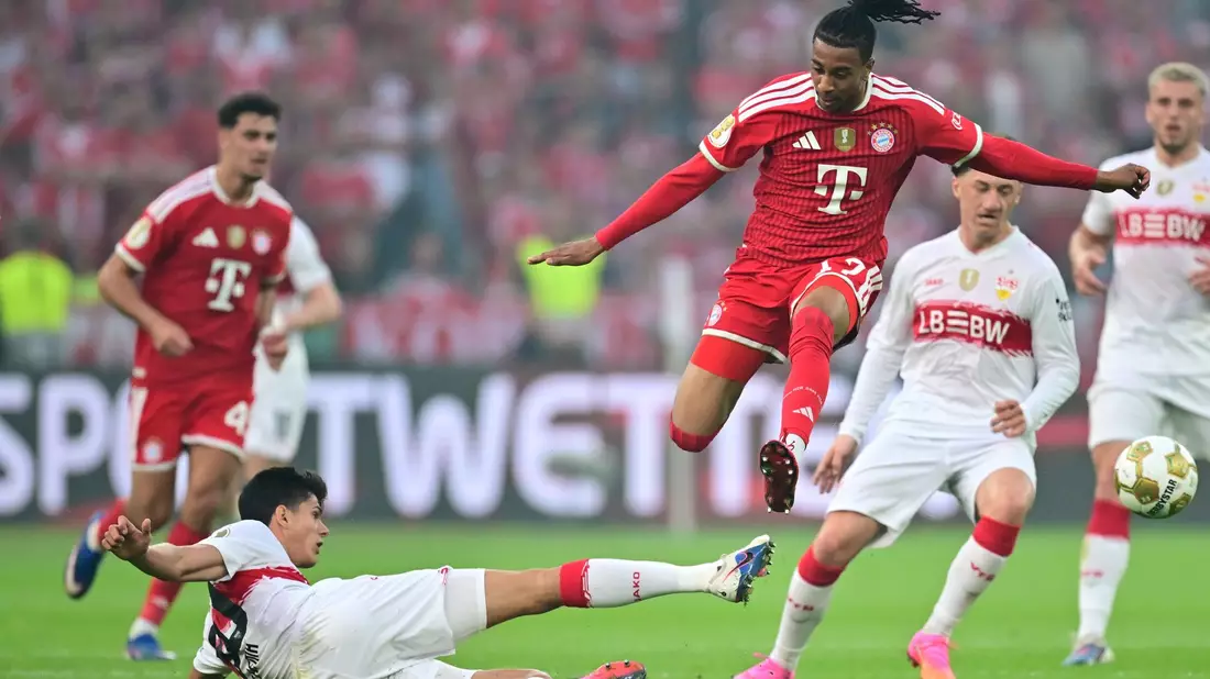 Chema Andrés und der VfB machten es den Bayern schwer. - Bild: Sebastian Gollnow/dpa