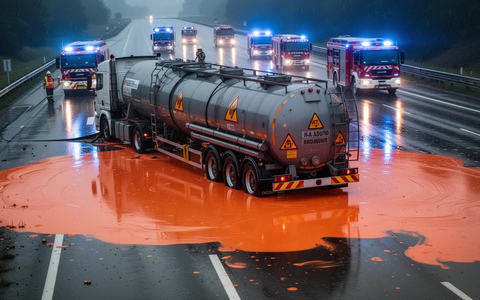 Schwerer Chemie-Unfall in Gladbeck: 25.000 Liter Acrylsäure auf der B224 verunglückt - Foto: über boerse-global.de