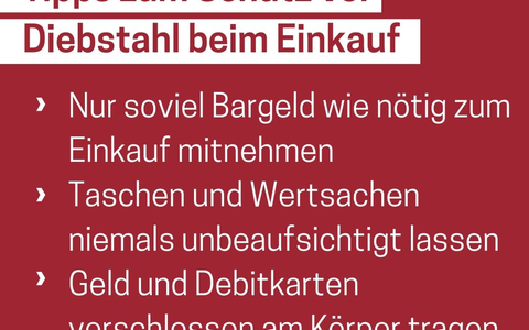 LPI-NDH: Diebstahl aus Handtasche beim Einkaufen - Foto: presseportal.de