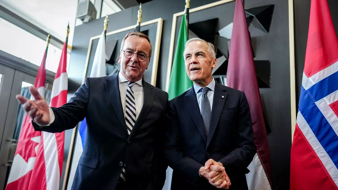 Pistorius hat unter anderem den kanadischen Premierminister Mark Carney getroffen. - Bild: Kay Nietfeld/dpa